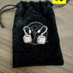 Stella & Dot Silver/CZ Dangle Earrings